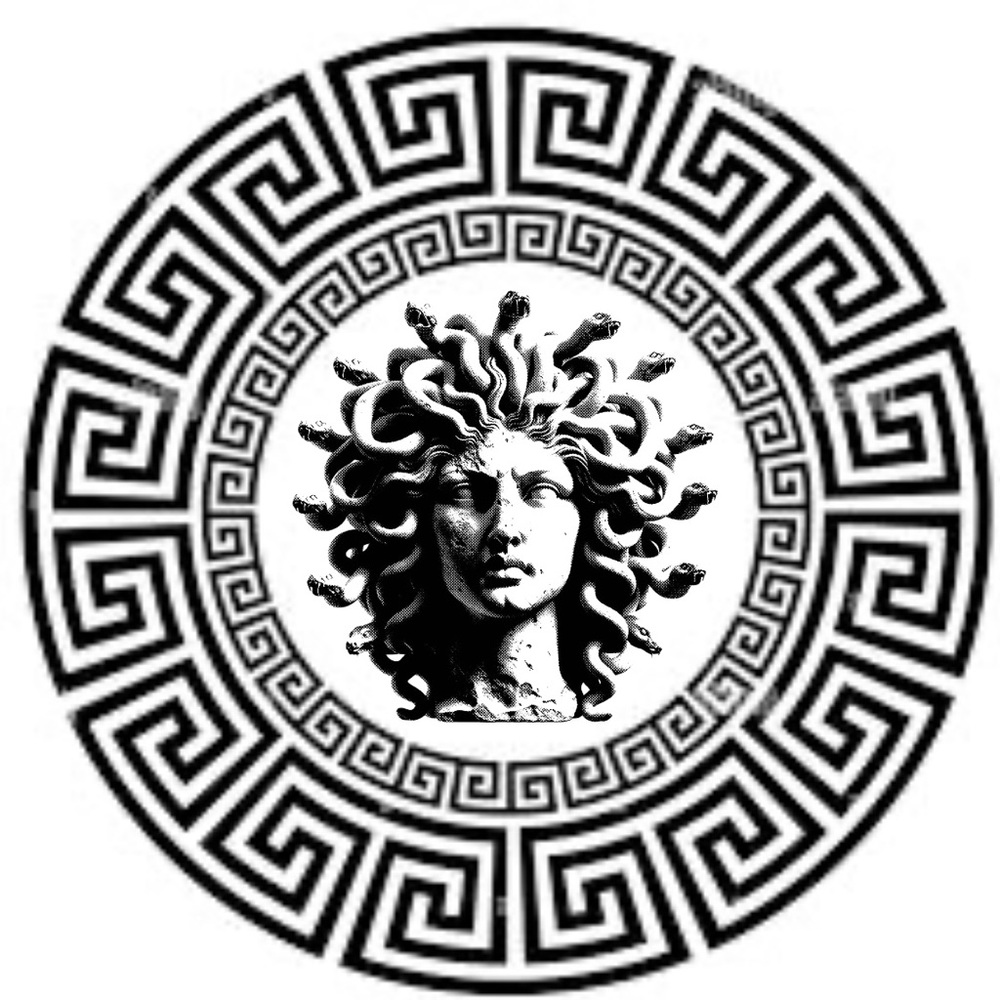 Vinyl Decals, Medusa Greek Keys Design, Laptop Stickers, Greek Mythology